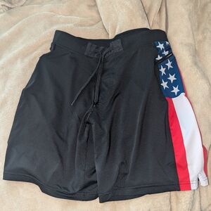 American Flag Drawstring Shorts